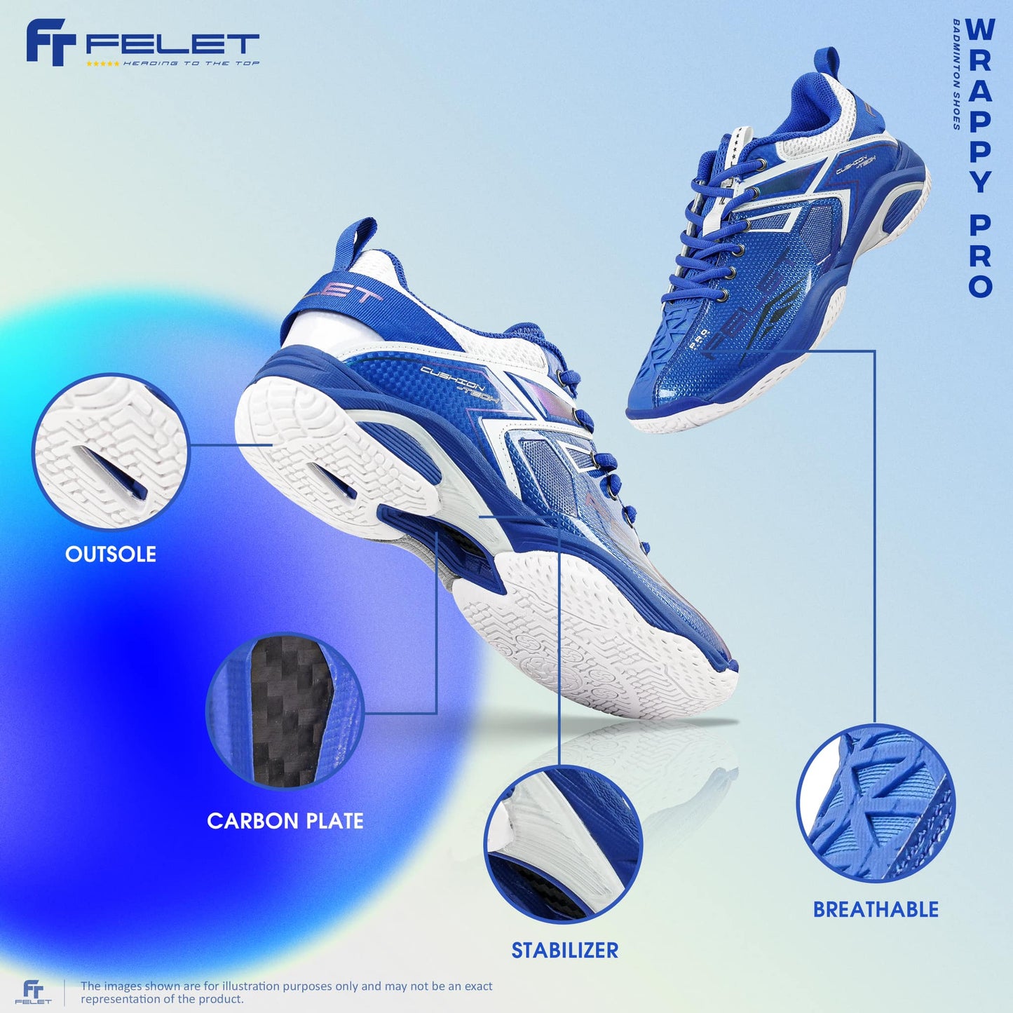 FELET Wrappy Pro Red Badminton Shoes
