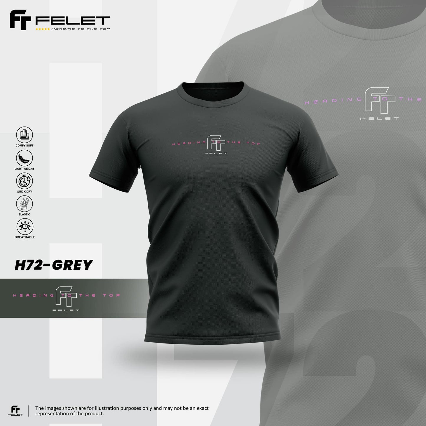 FELET Badminton Training Shirt H72 Grey