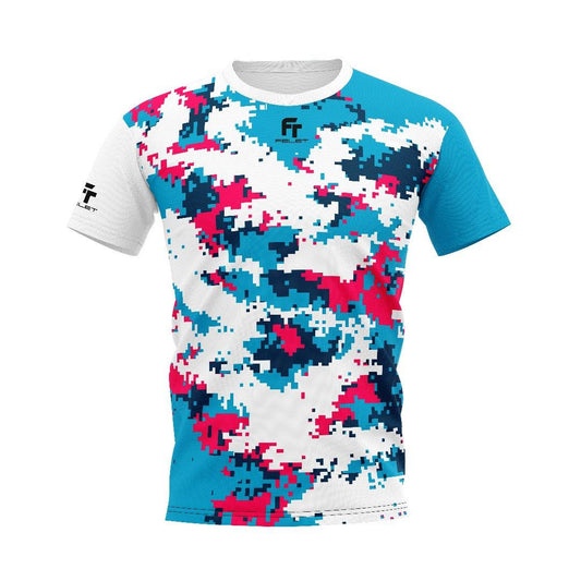 FELET Badminton Digital Sky Blue Shirt